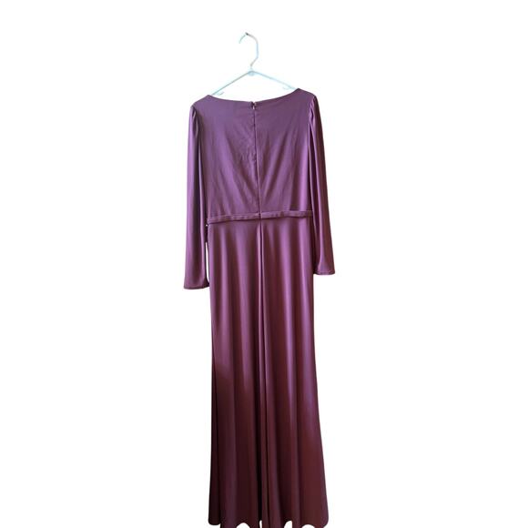 Ienna 55695 for MacDuggal purple mauve long sleeve gown dress size 10 - Picture 7 of 12